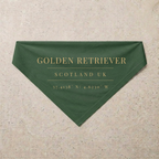 Golden Retriever Heritage Bandana, green