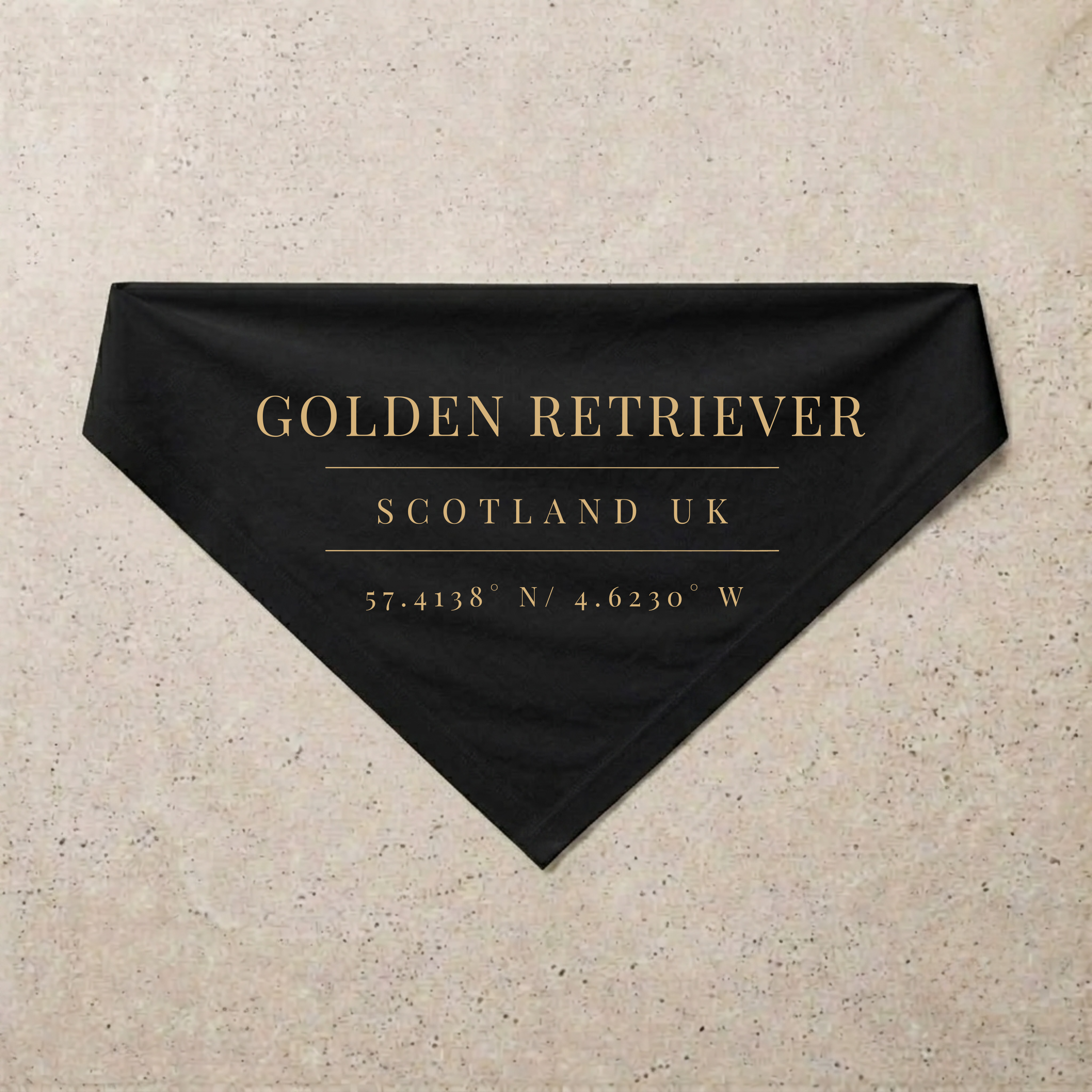 Golden Retriever Heritage Bandana, black
