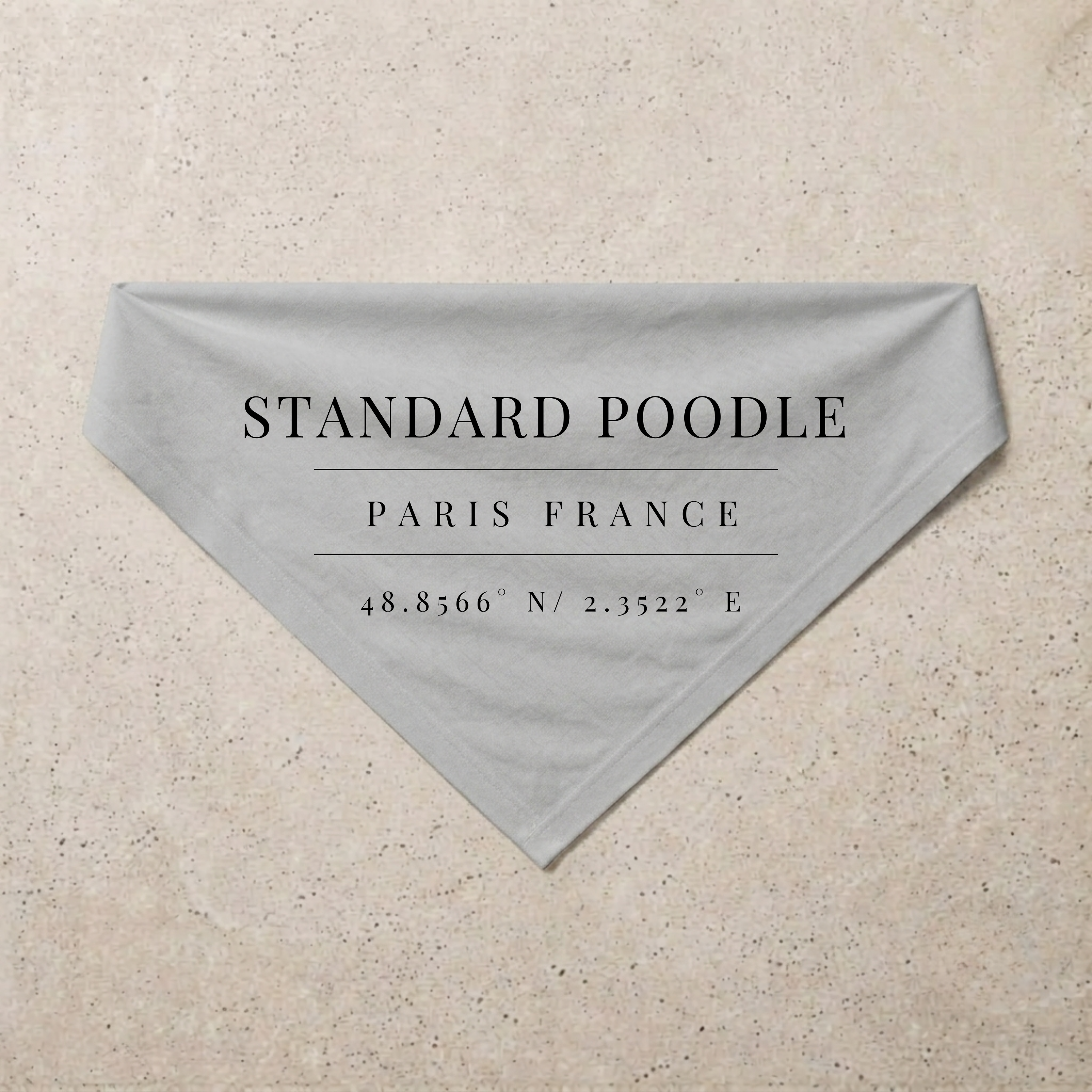 Standard Poodle Heritage Bandana, grey