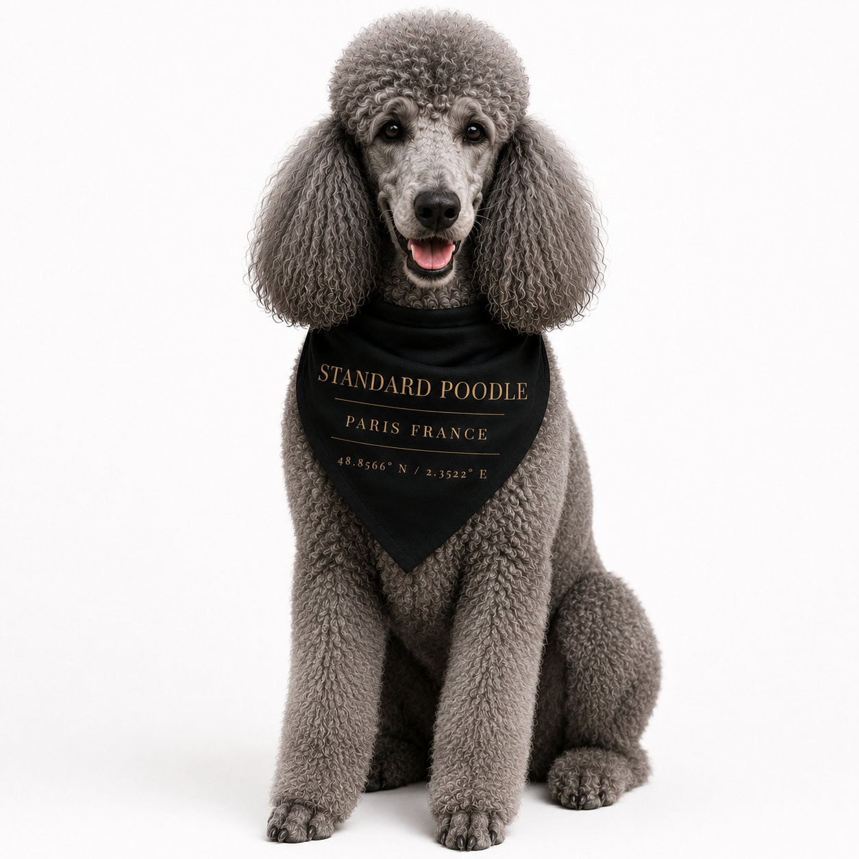 Standard Poodle Heritage Bandana, grey