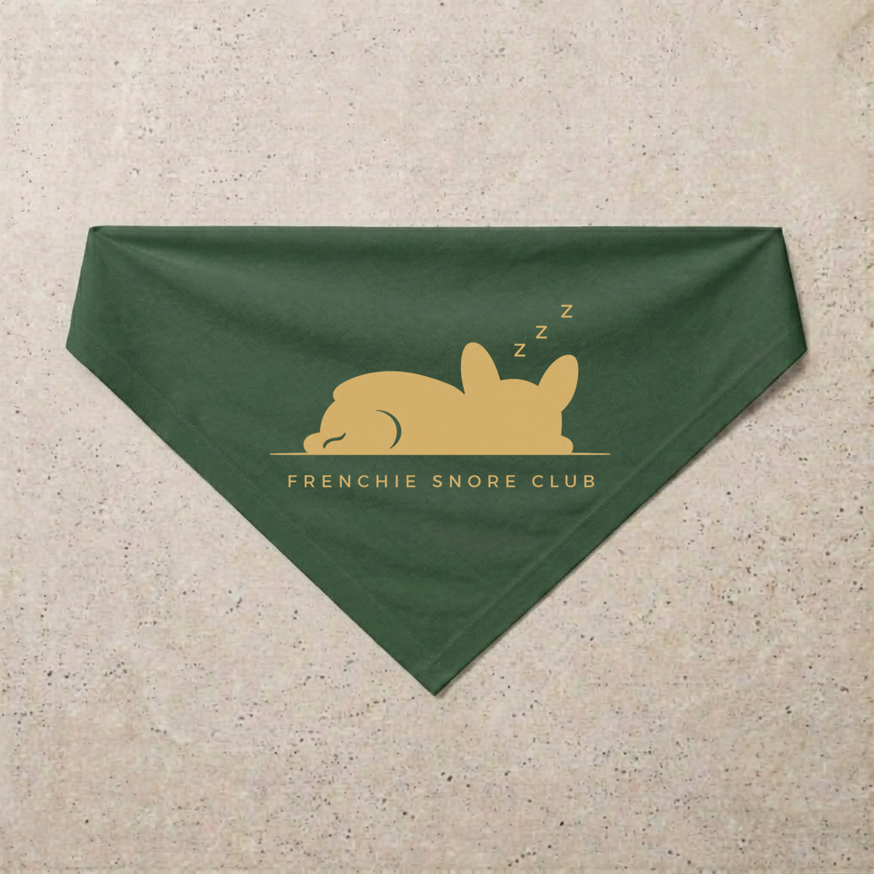 Frenchie Snore Club Bandana, green