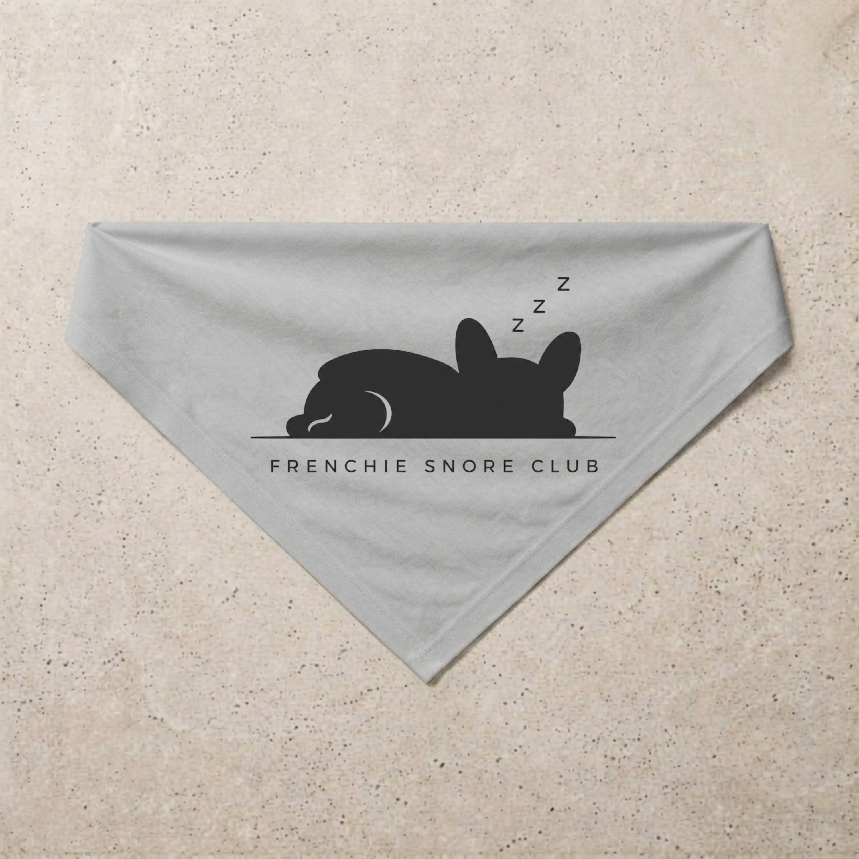 Frenchie Snore Club Bandana, grey