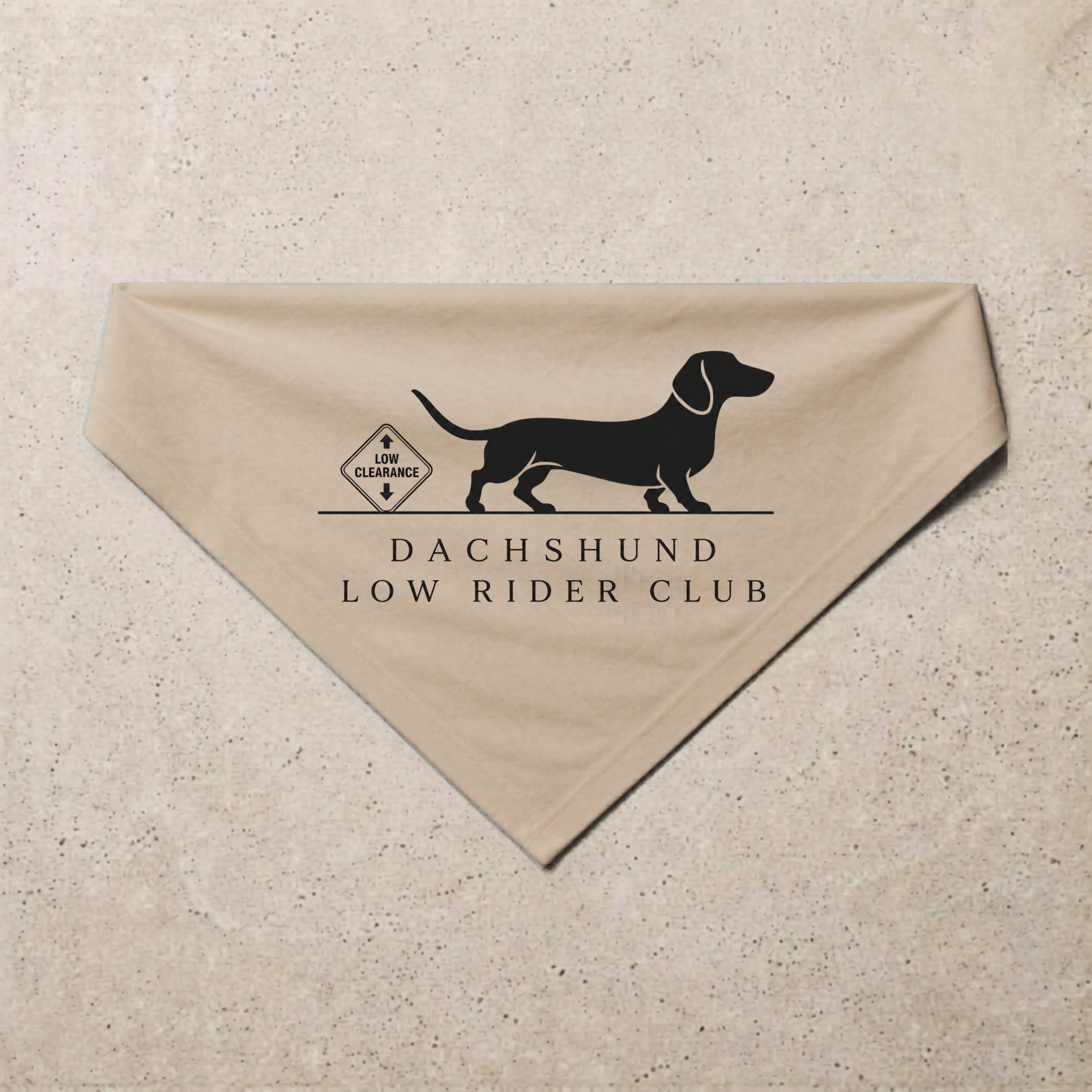 Dachshund Low Rider Club Bandana, sand