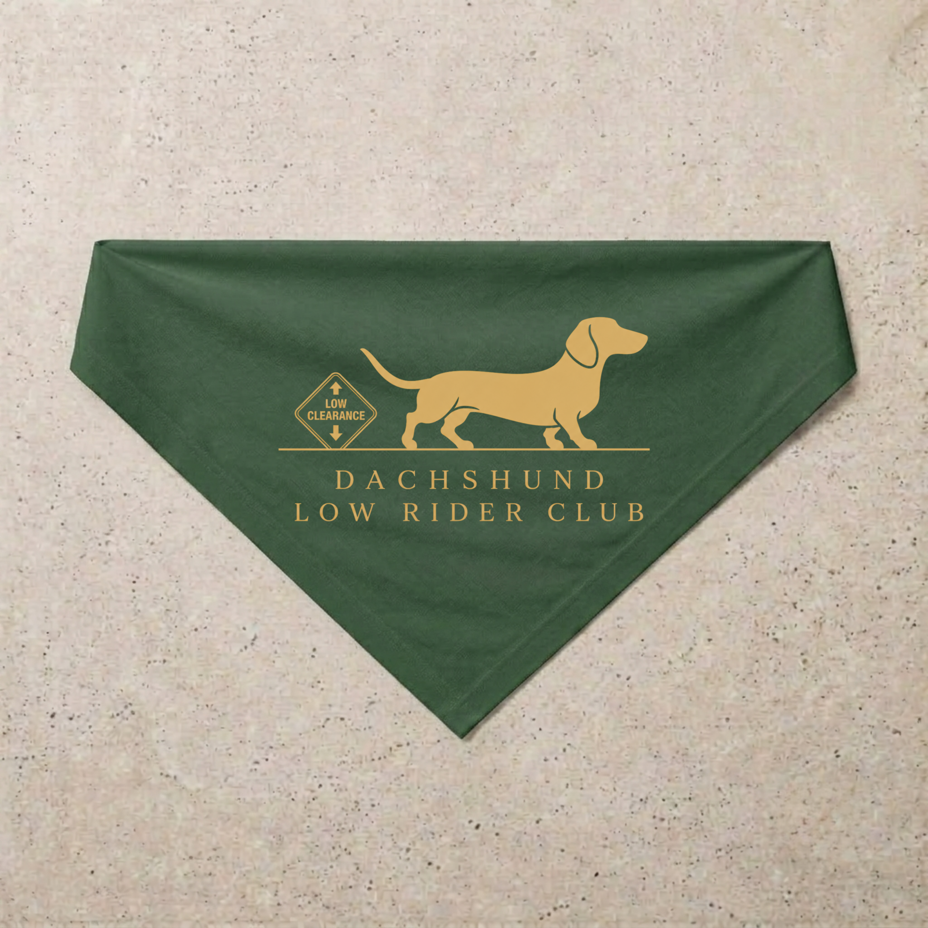 Dachshund Low Rider Club Bandana, green