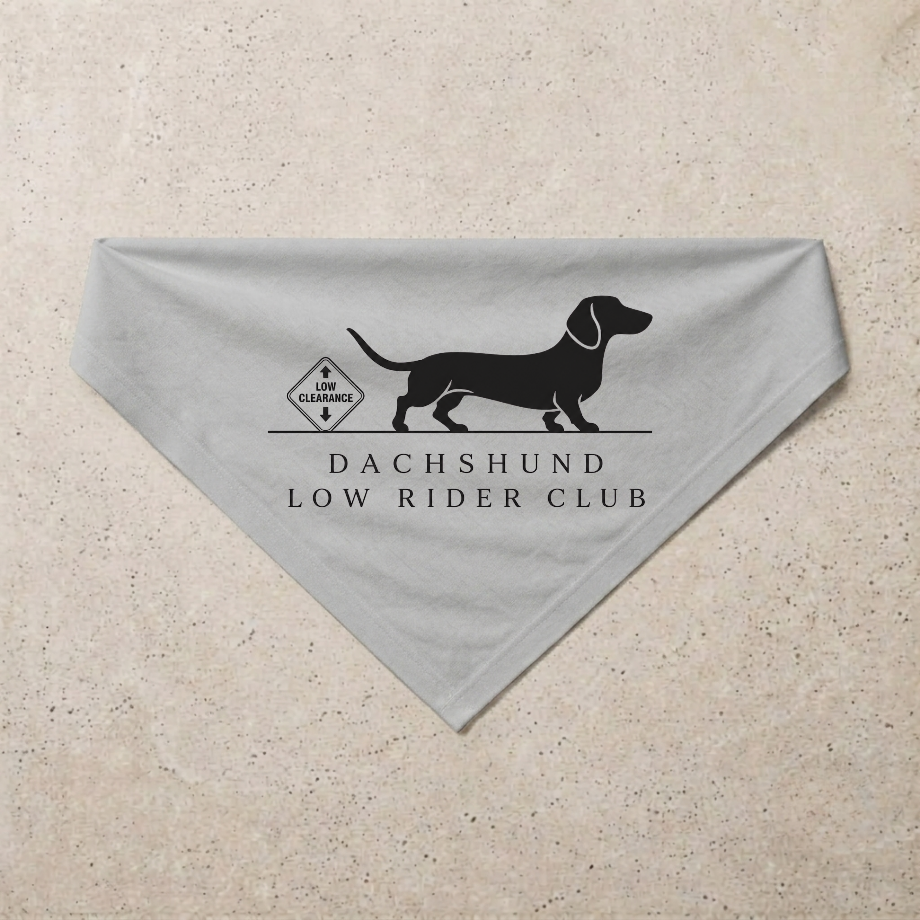 Dachshund Low Rider Club Bandana, grey