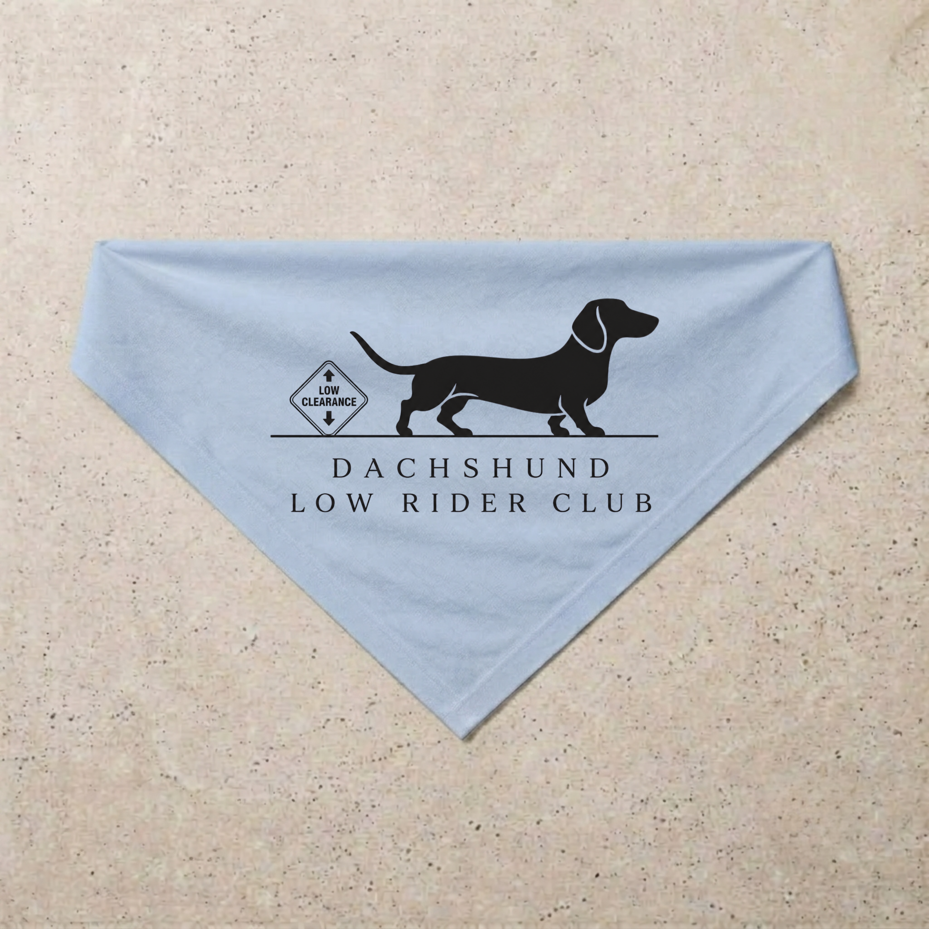 Dachshund Low Rider Club Bandana, blue