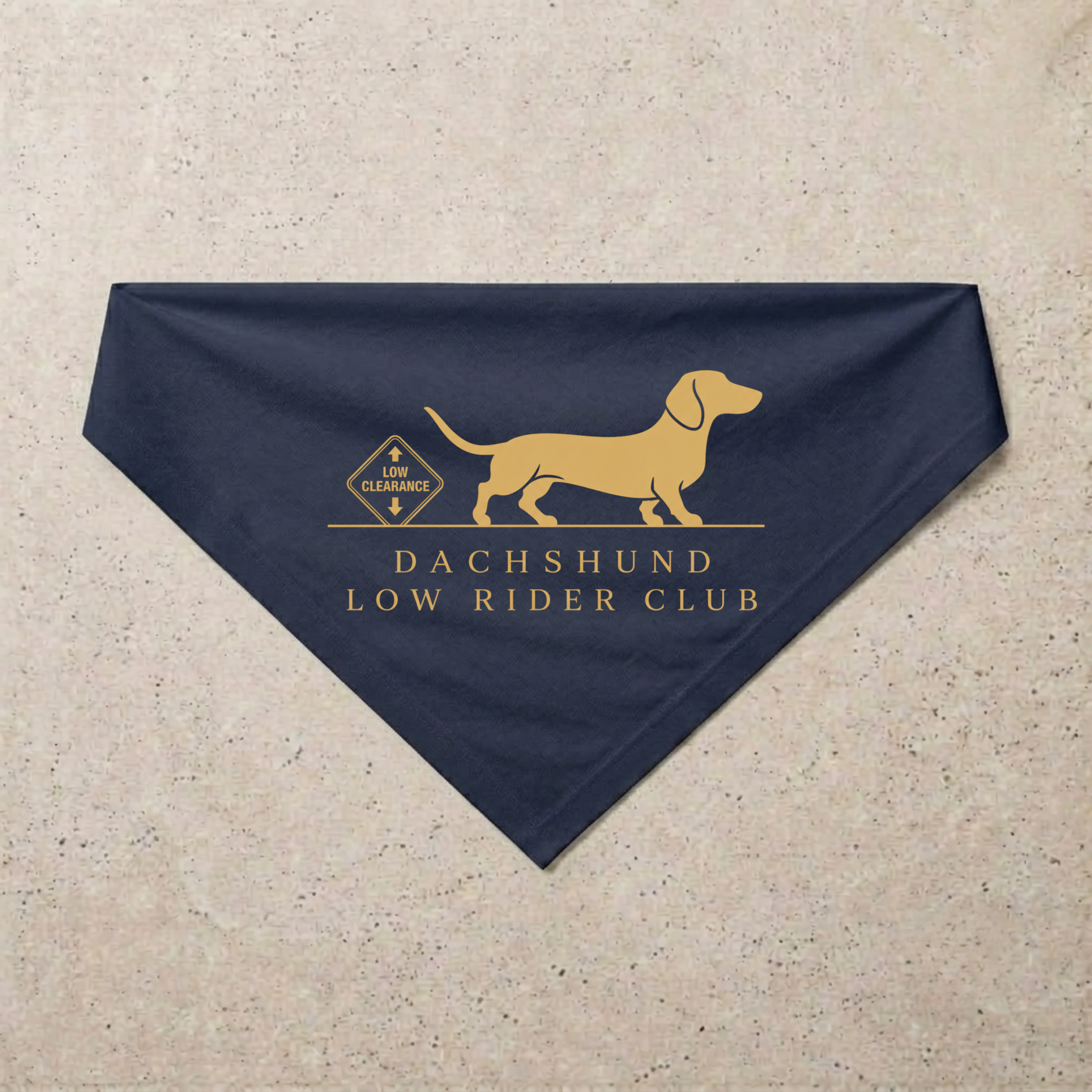Dachshund Low Rider Club Bandana, navy