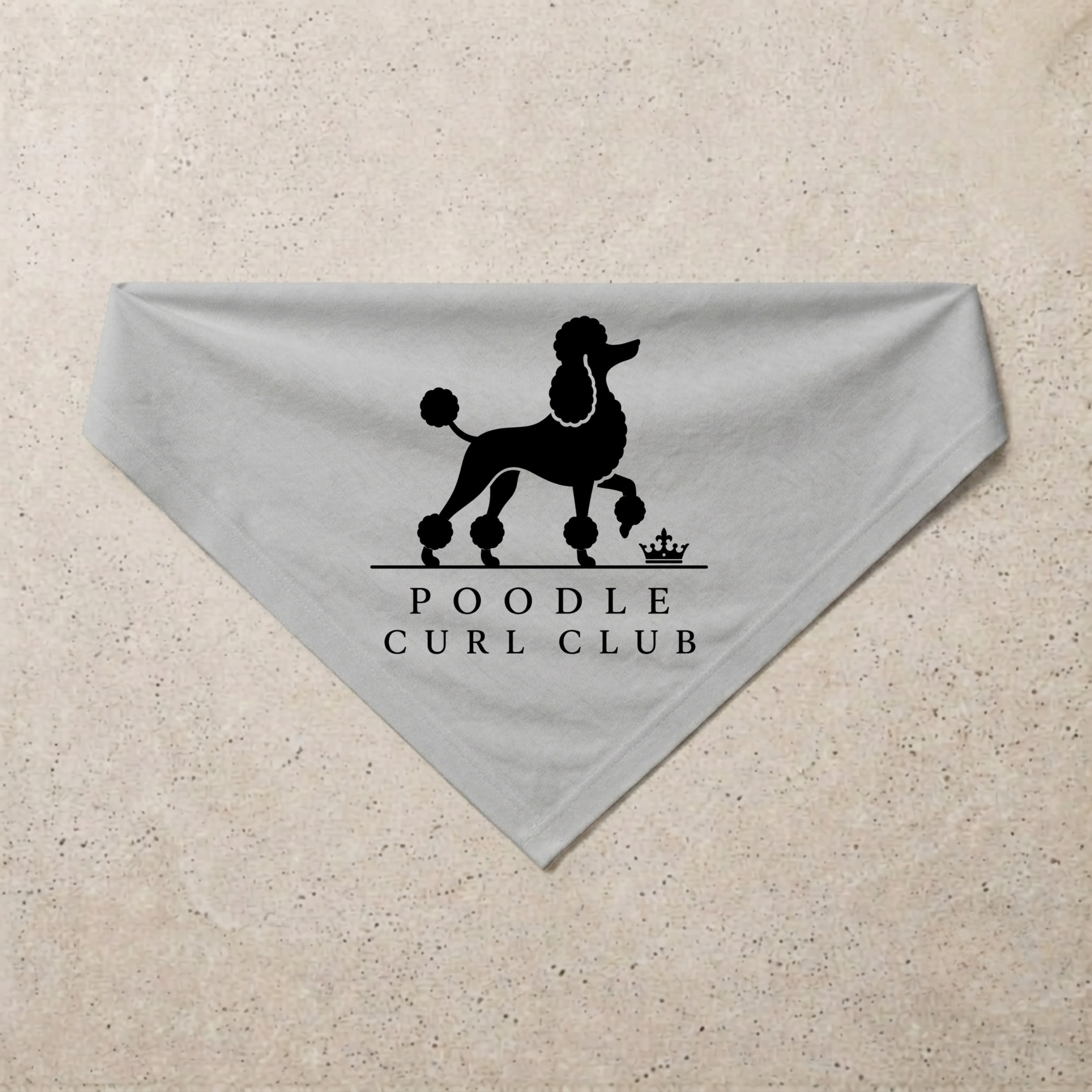 Poodle Curl Club Bandana, grey