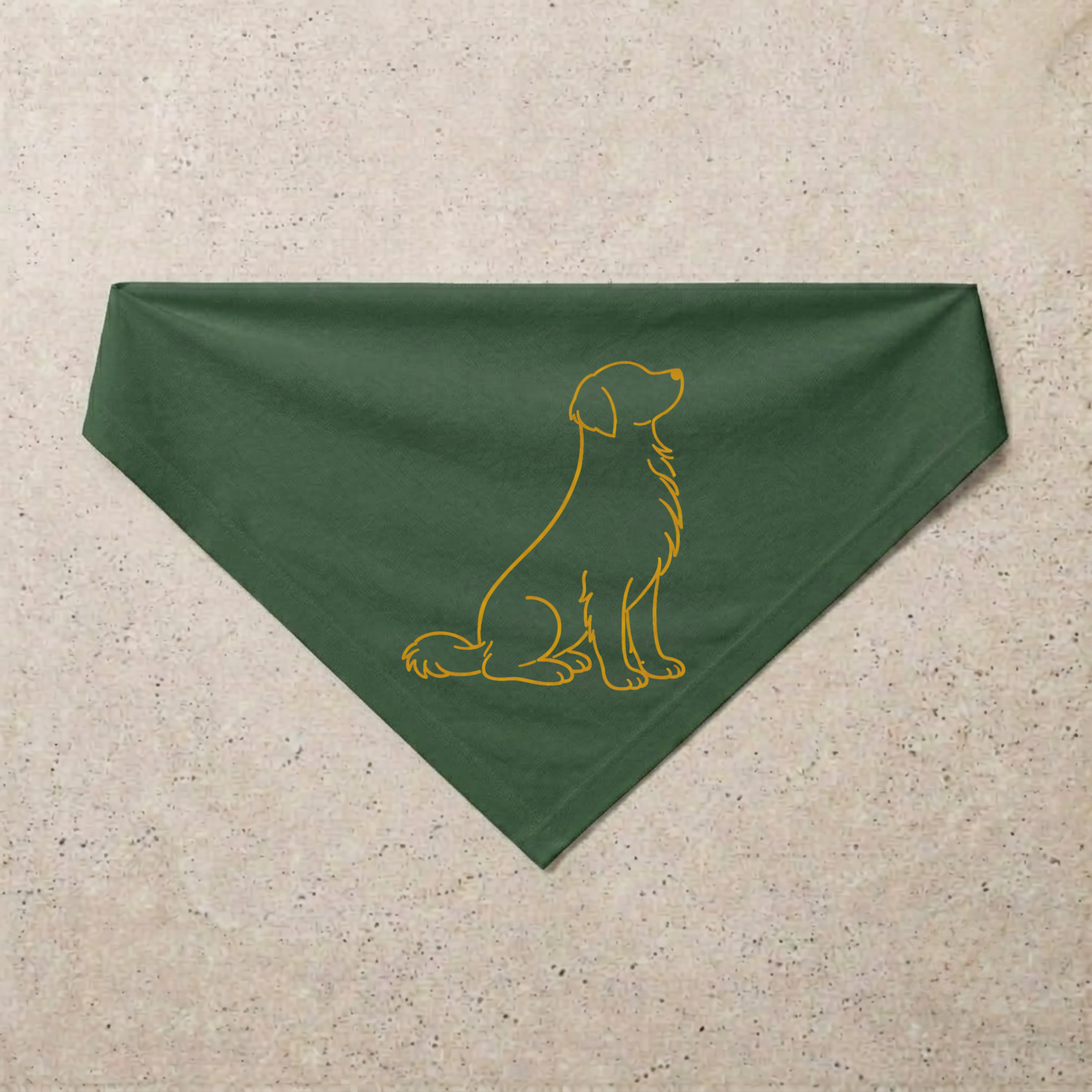 Golden Retriever Signature Bandana, green