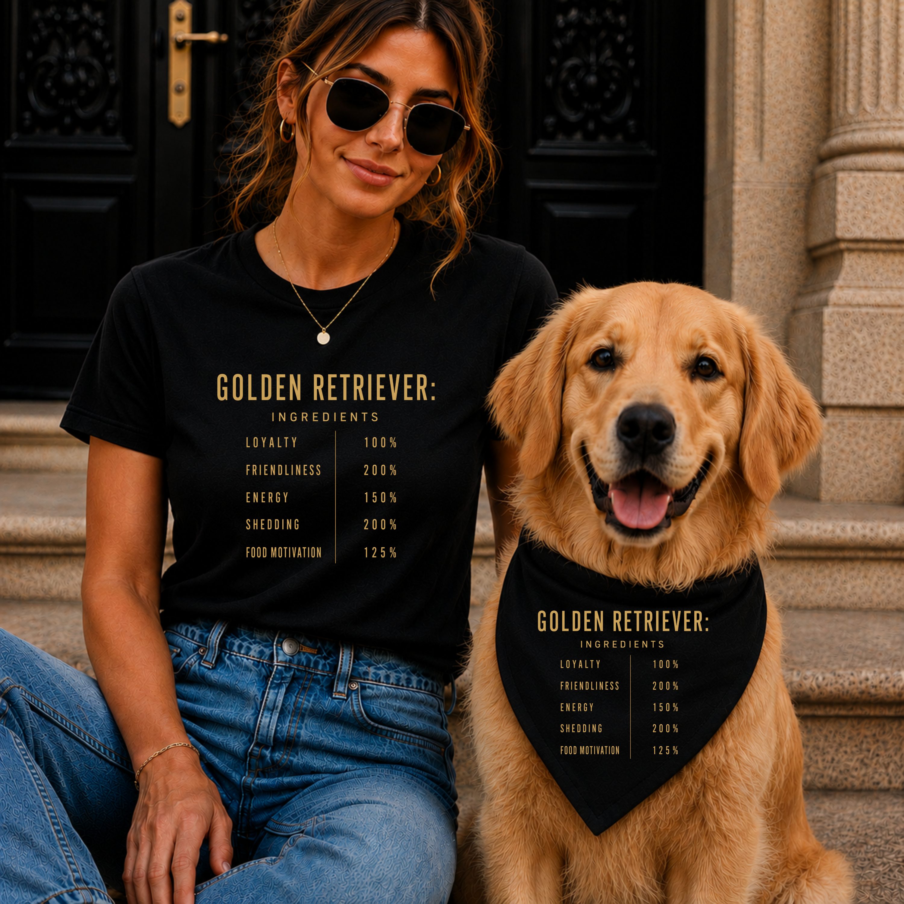 Golden Retriever Composition Bandana, sand