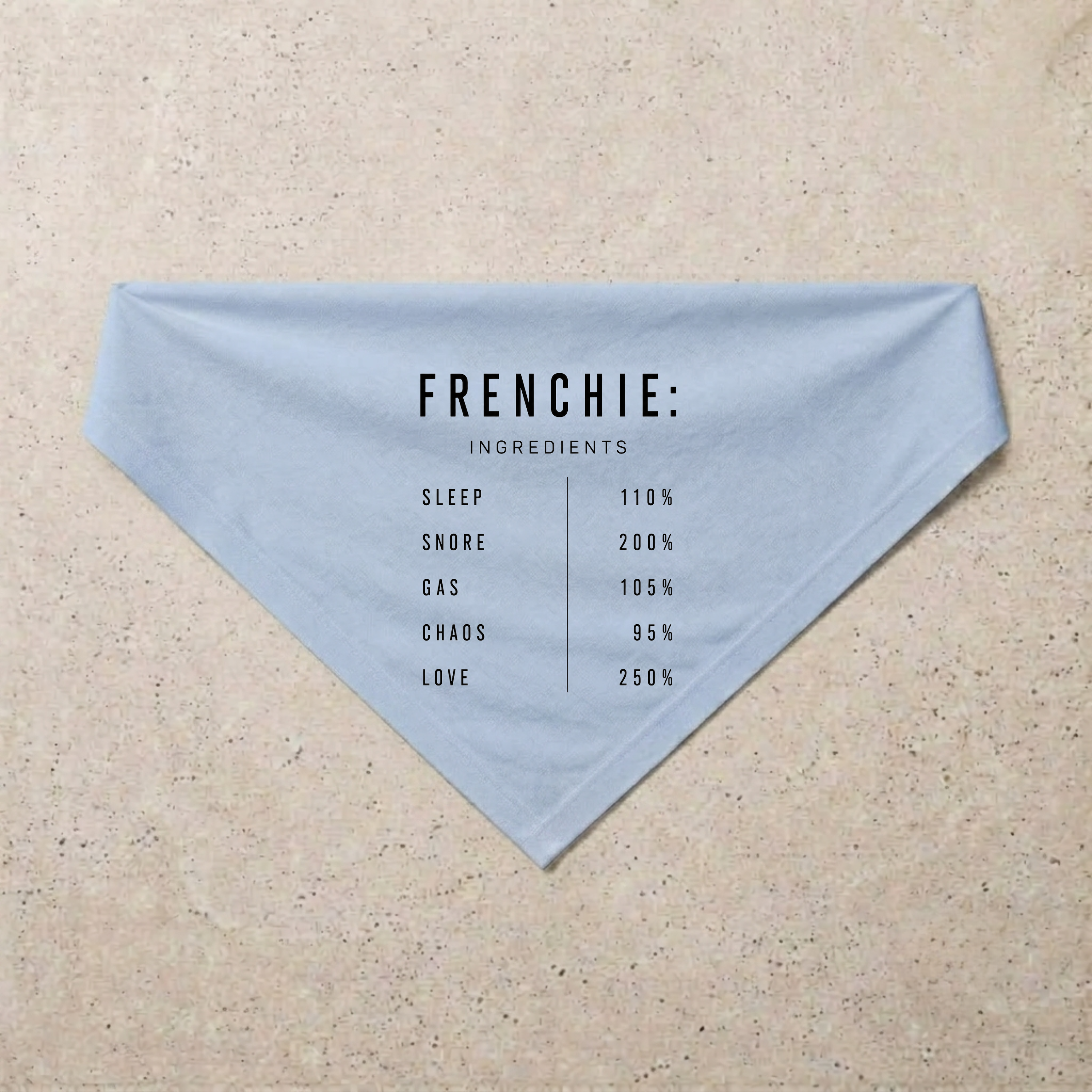 Frenchie Composition Bandana, blue