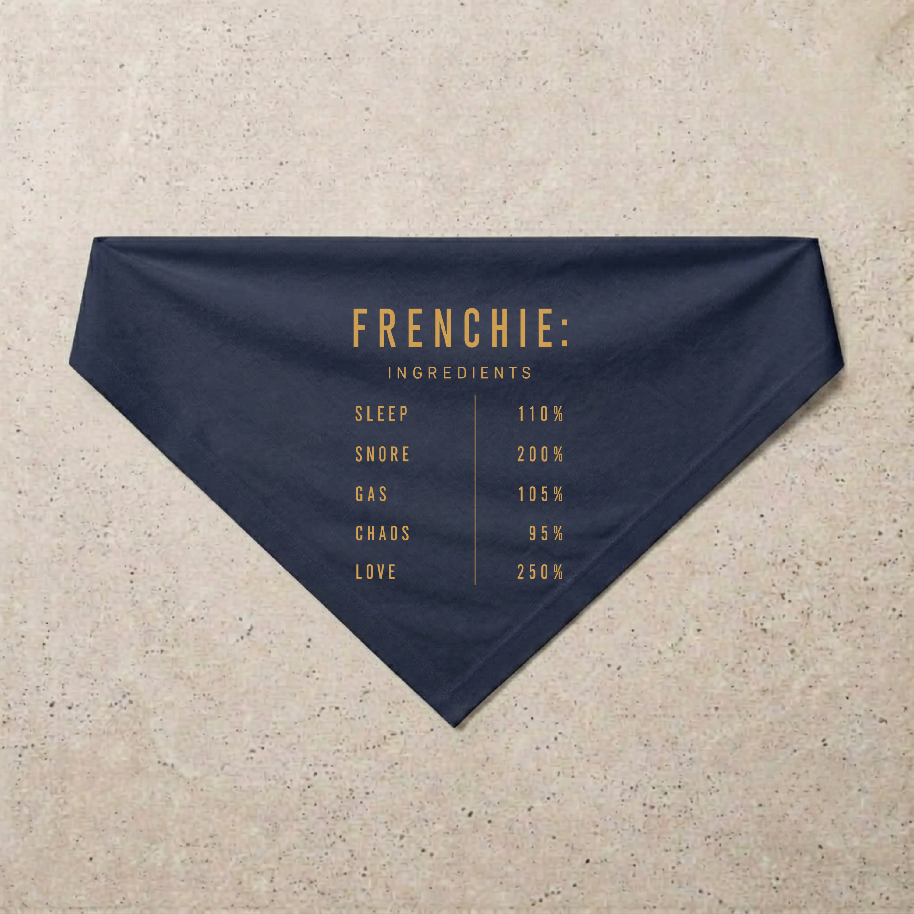 Frenchie Composition Bandana, navy
