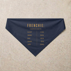 Frenchie Composition Bandana, navy