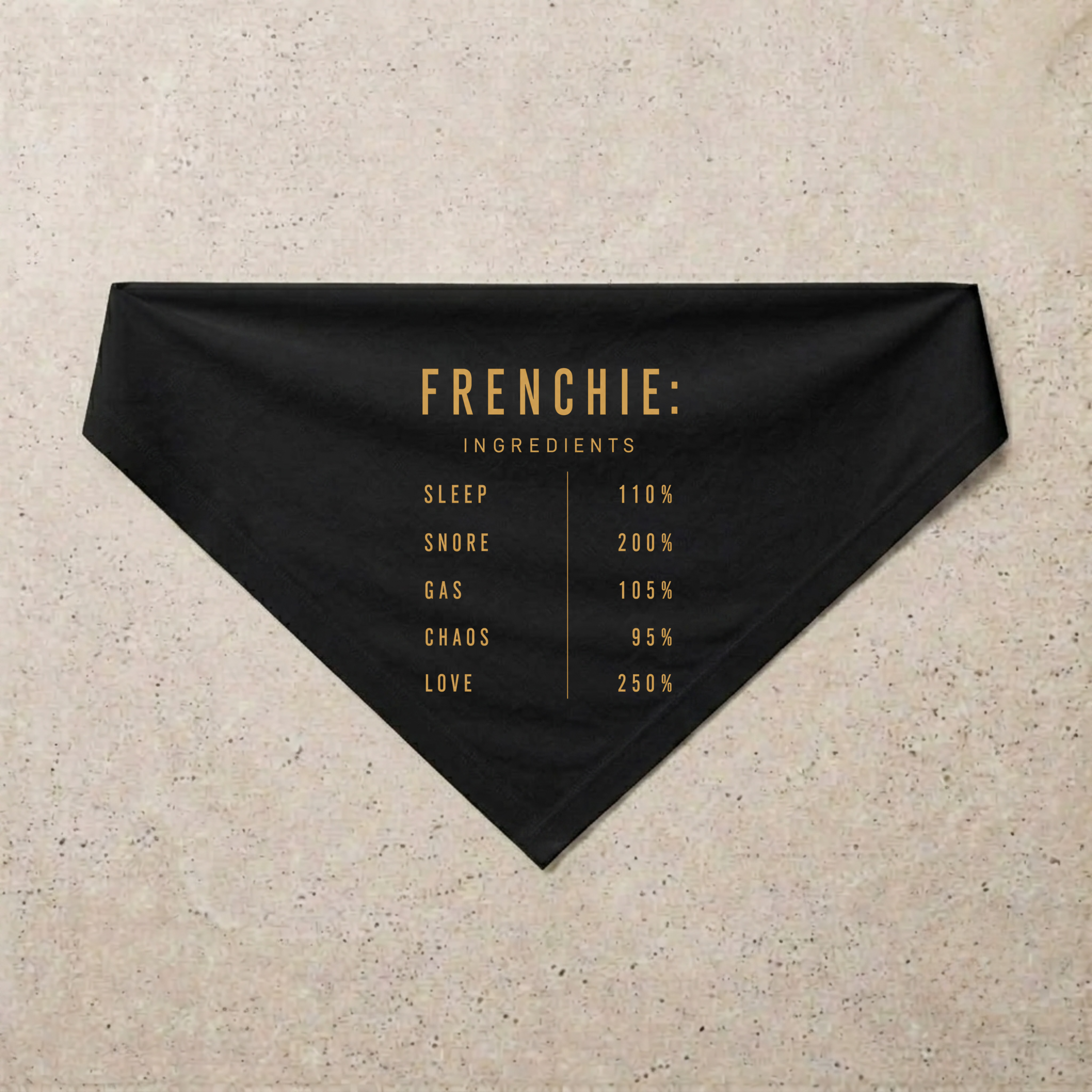Frenchie Composition Bandana, black