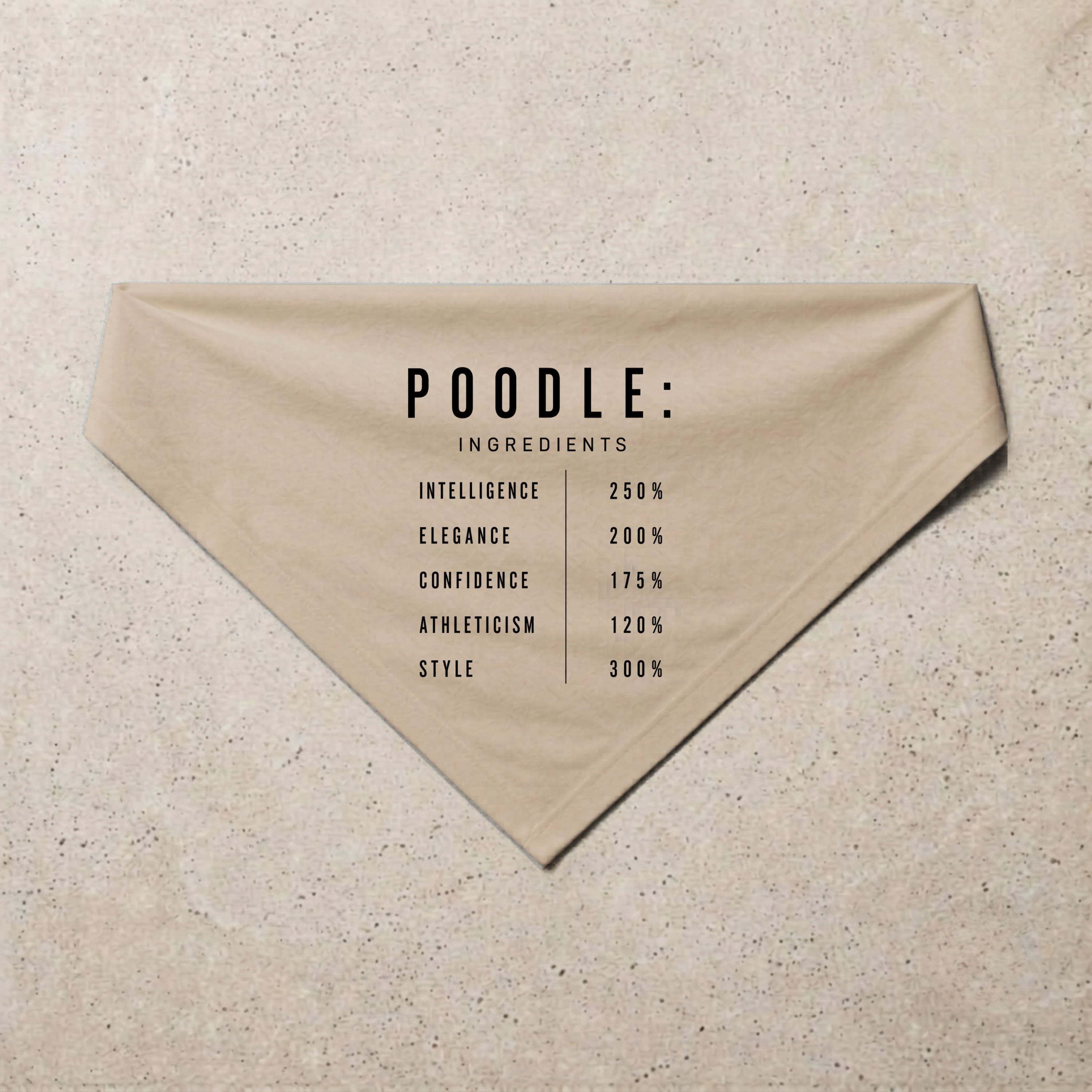 Poodle Composition Bandana, sand