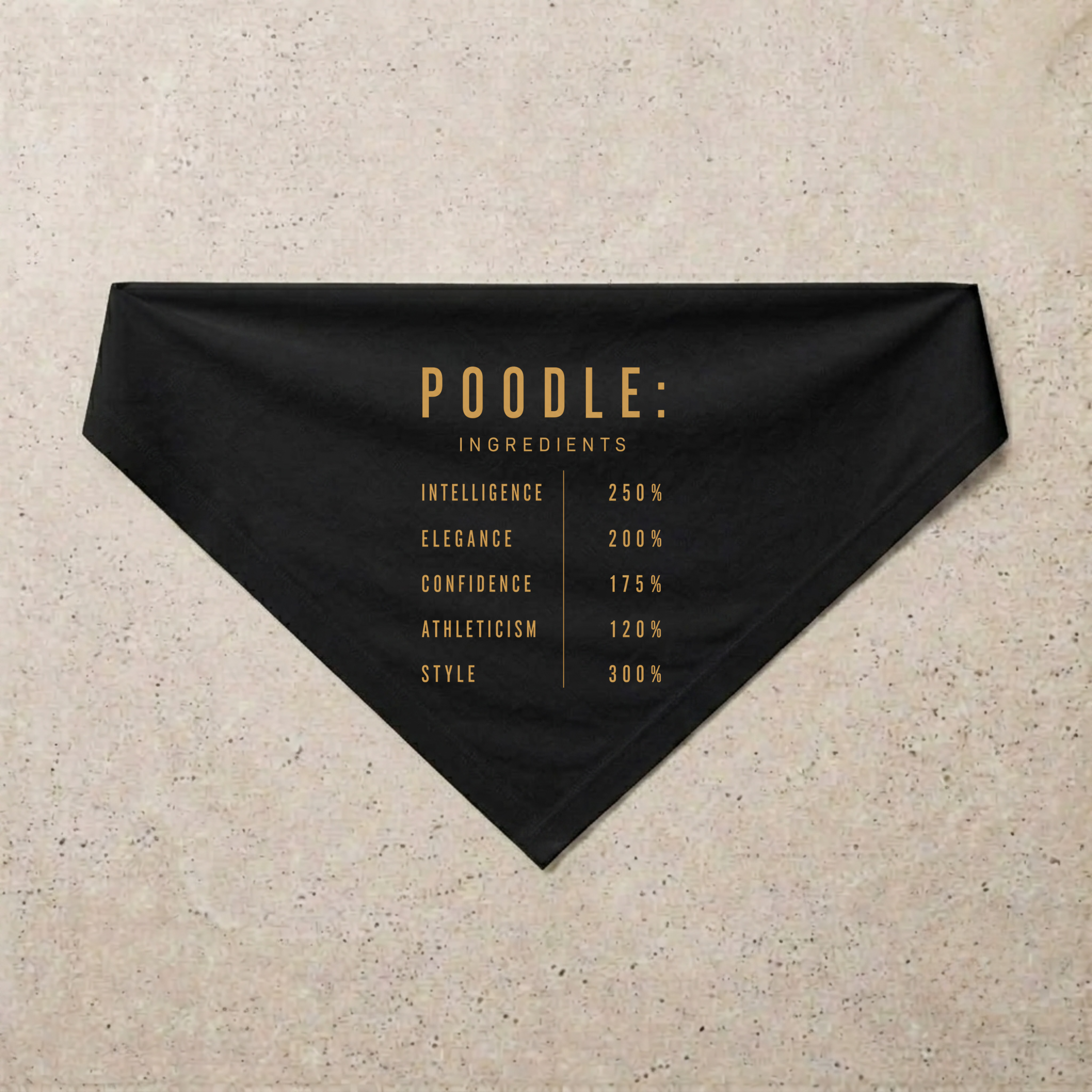 Poodle Composition Bandana, black