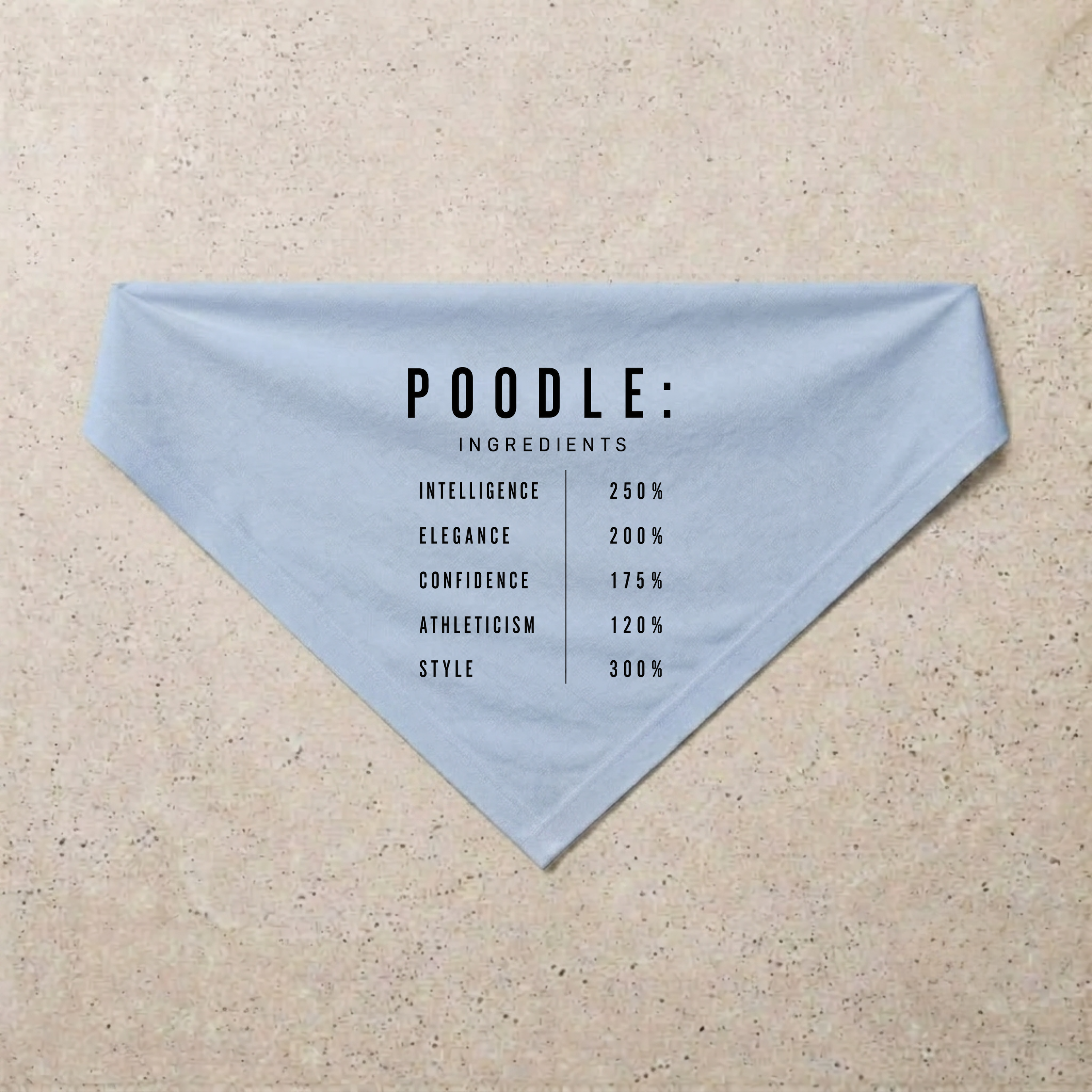 Poodle Composition Bandana, blue