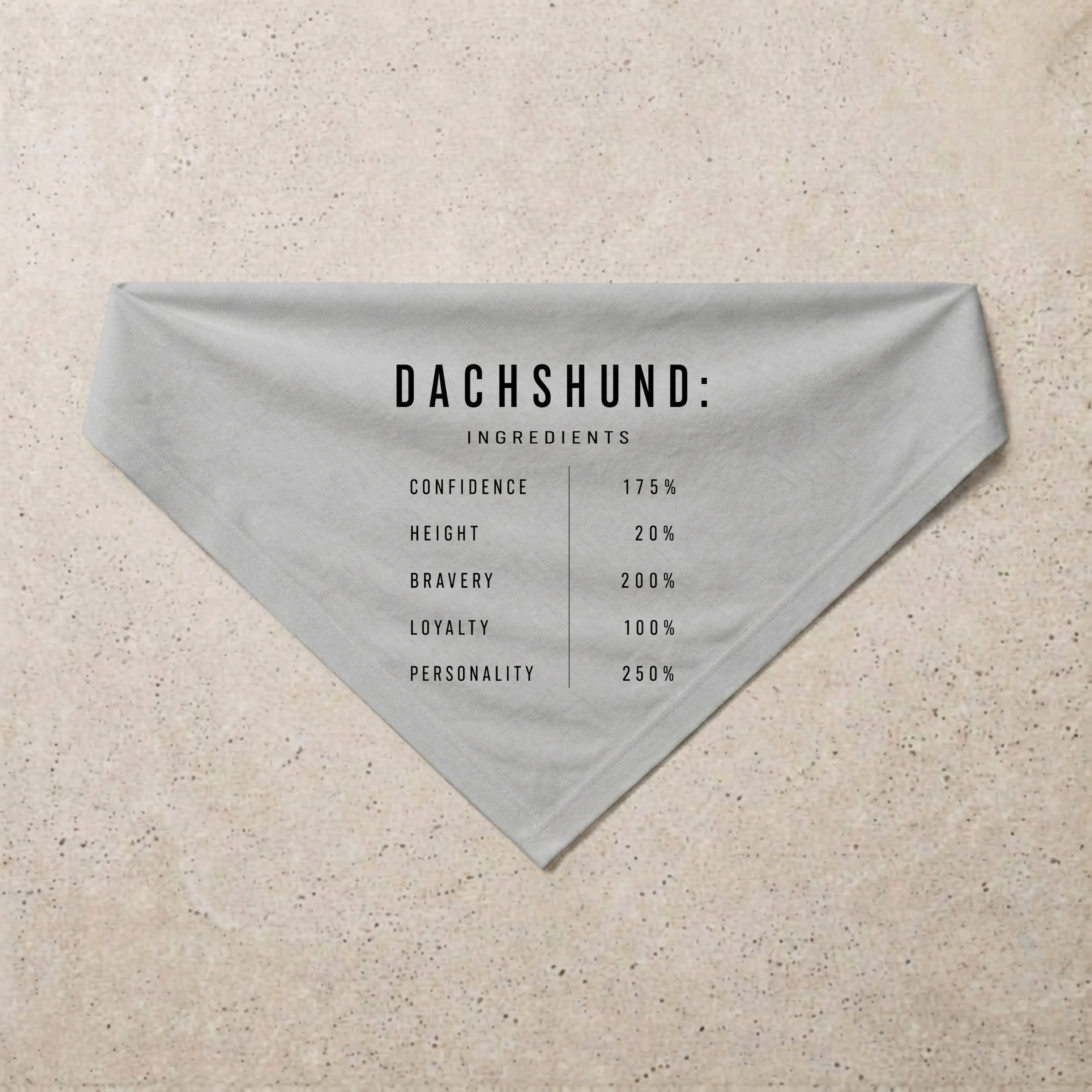 Dachshund Composition Bandana, grey
