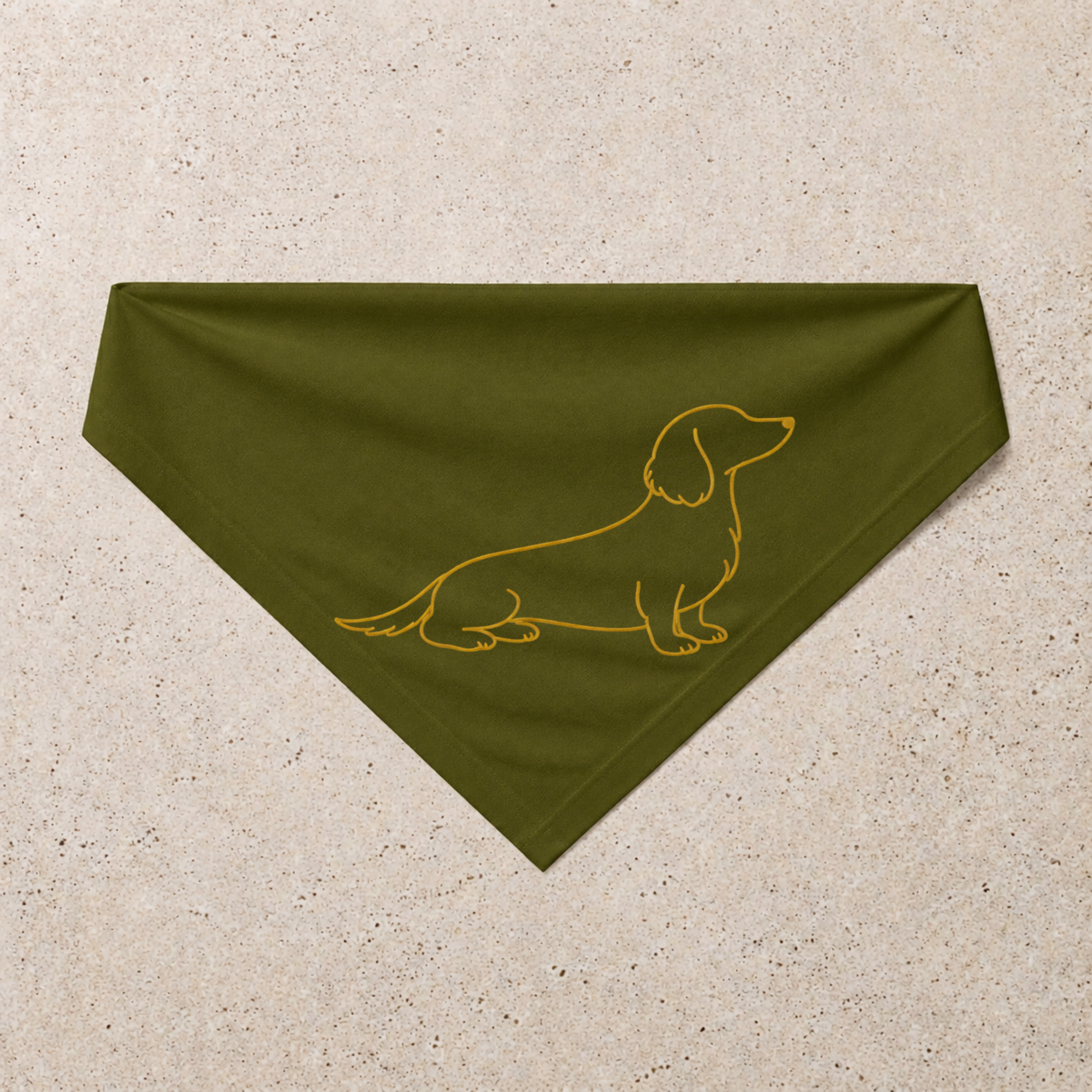 Dachshund Signature Bandana, green