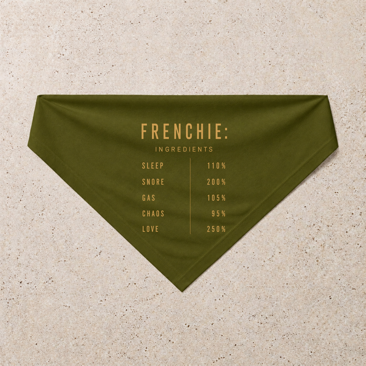 Frenchie Composition Bandana, green