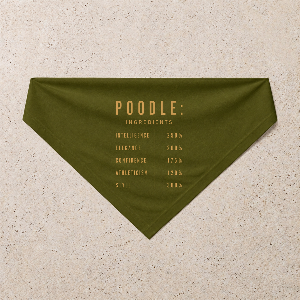 Poodle Composition Bandana, green